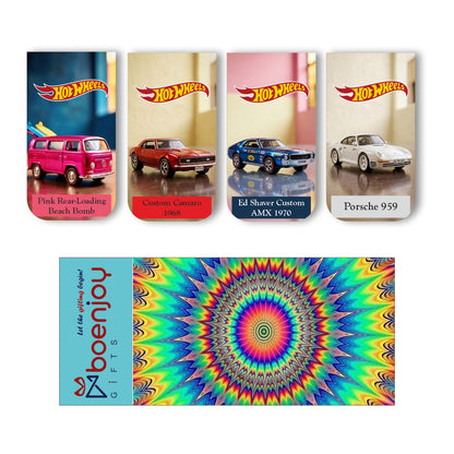 Hotwheels Bookmark Set of 10-8 Magnetic Bookmarks + 2 Paper Bookmarks for Book Lovers, Aesthetic Bookmarks, Magnetic Bookmarks for Readers (11 x 2.9 cm)