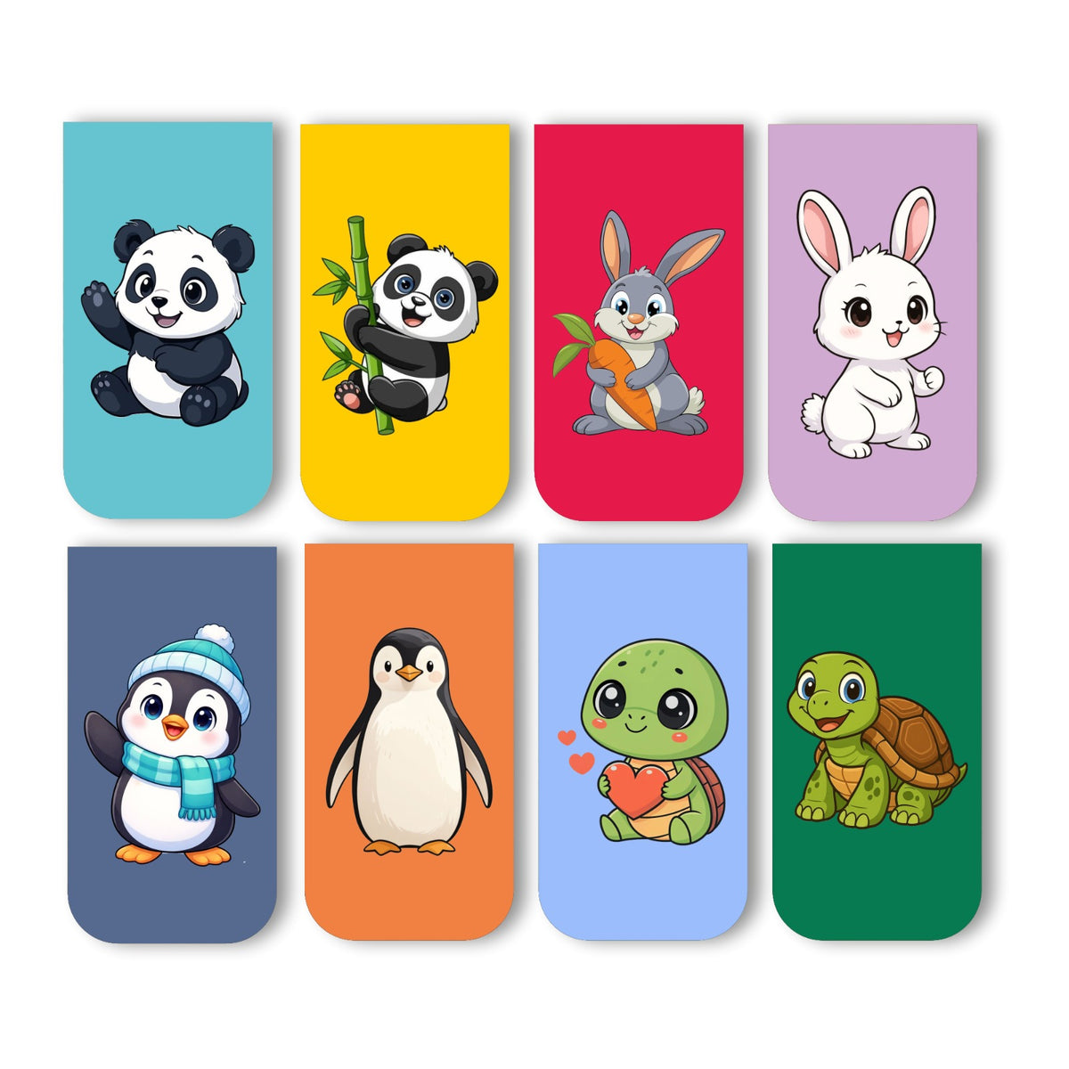 Sea Animal Bookmark Set of 10 – 8 Magnetic Bookmarks + 2 Paper Bookmarks for Book Lovers, Aesthetic Bookmarks, Magnetic Bookmarks for Readers (11 x 2.9 cm)