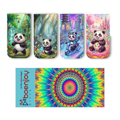 Panda Bookmark Set of 10-8 Magnetic Bookmarks + 2 Paper Bookmarks for Book Lovers, Aesthetic Bookmarks, Magnetic Bookmarks for Readers (11 x 2.9 cm)