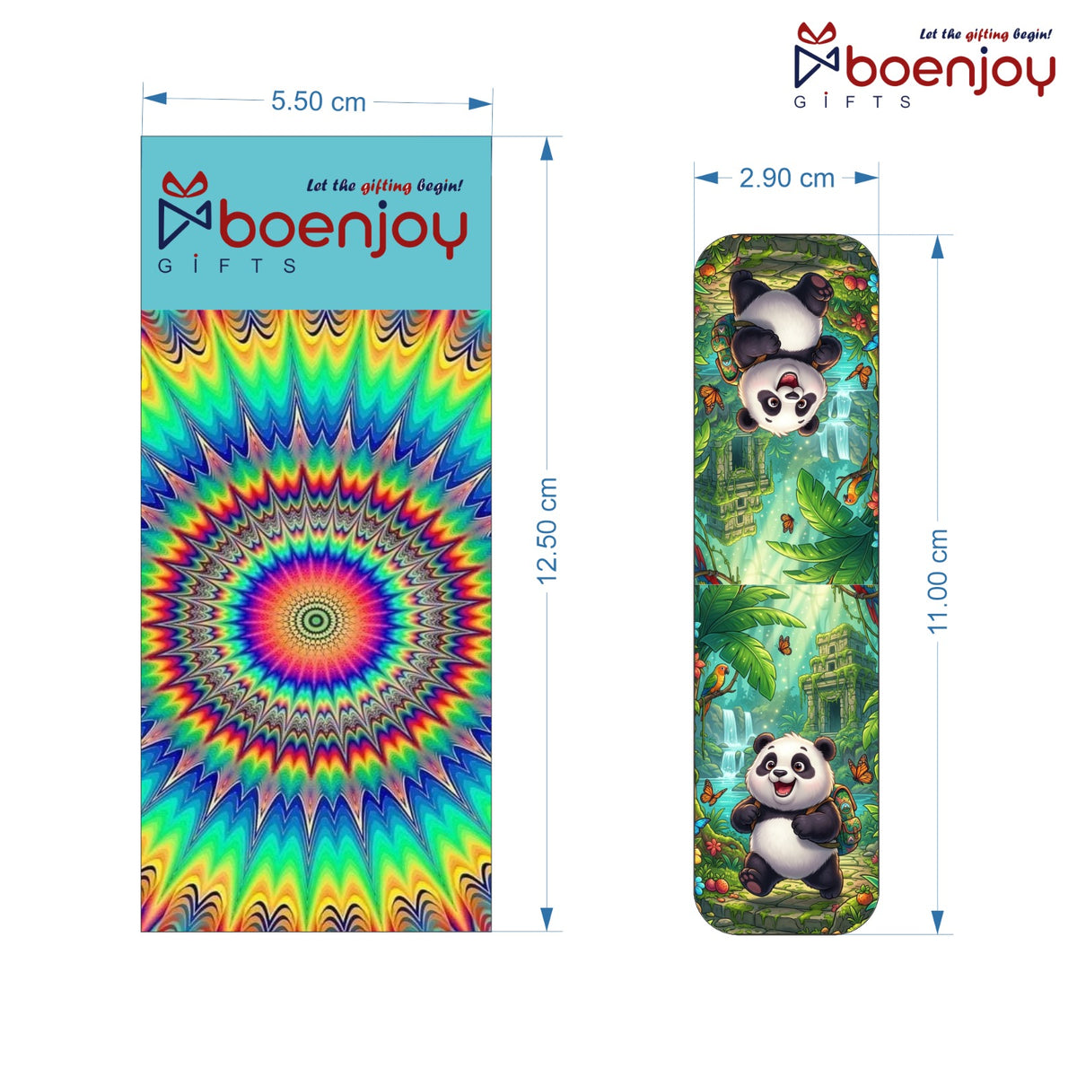 Panda Bookmark Set of 10-8 Magnetic Bookmarks + 2 Paper Bookmarks for Book Lovers, Aesthetic Bookmarks, Magnetic Bookmarks for Readers (11 x 2.9 cm)