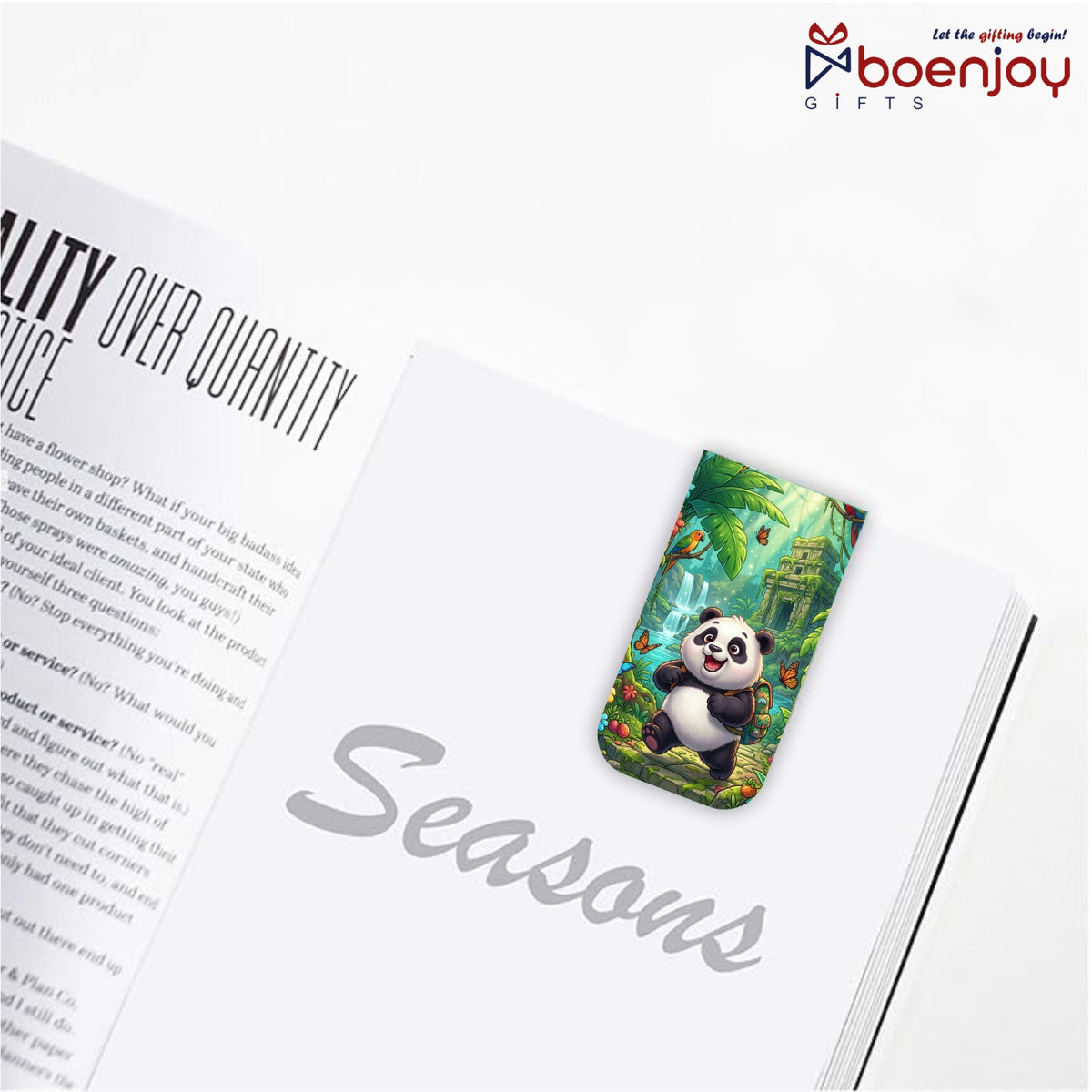 Panda Bookmark Set of 10-8 Magnetic Bookmarks + 2 Paper Bookmarks for Book Lovers, Aesthetic Bookmarks, Magnetic Bookmarks for Readers (11 x 2.9 cm)