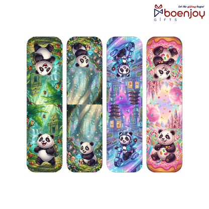 Panda Bookmark Set of 10-8 Magnetic Bookmarks + 2 Paper Bookmarks for Book Lovers, Aesthetic Bookmarks, Magnetic Bookmarks for Readers (11 x 2.9 cm)