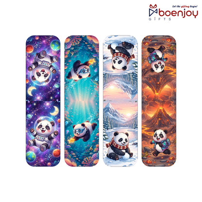 Panda Bookmark Set of 10-8 Magnetic Bookmarks + 2 Paper Bookmarks for Book Lovers, Aesthetic Bookmarks, Magnetic Bookmarks for Readers (11 x 2.9 cm)