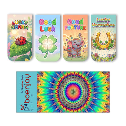 Lucky Charm Bookmark Set of 10-8 Magnetic Bookmarks + 2 Paper Bookmarks for Book Lovers, Aesthetic Bookmarks, Magnetic Bookmarks for Readers (11 x 2.9 cm)