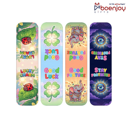 Lucky Charm Bookmark Set of 10-8 Magnetic Bookmarks + 2 Paper Bookmarks for Book Lovers, Aesthetic Bookmarks, Magnetic Bookmarks for Readers (11 x 2.9 cm)