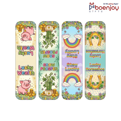 Lucky Charm Bookmark Set of 10-8 Magnetic Bookmarks + 2 Paper Bookmarks for Book Lovers, Aesthetic Bookmarks, Magnetic Bookmarks for Readers (11 x 2.9 cm)