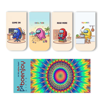 Amoung Us Bookmark Set of 10-8 Magnetic Bookmarks + 2 Paper Bookmarks for Book Lovers, Aesthetic Bookmarks, Magnetic Bookmarks for Readers (11 x 2.9 cm)