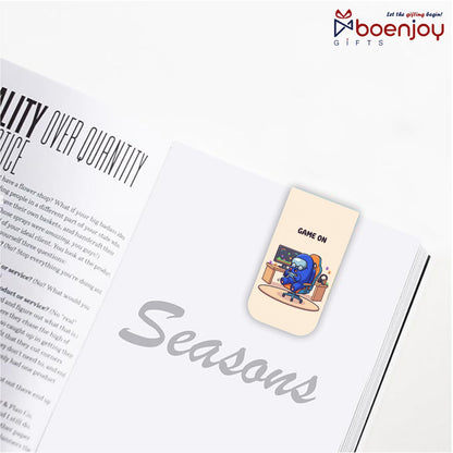 Amoung Us Bookmark Set of 10-8 Magnetic Bookmarks + 2 Paper Bookmarks for Book Lovers, Aesthetic Bookmarks, Magnetic Bookmarks for Readers (11 x 2.9 cm)