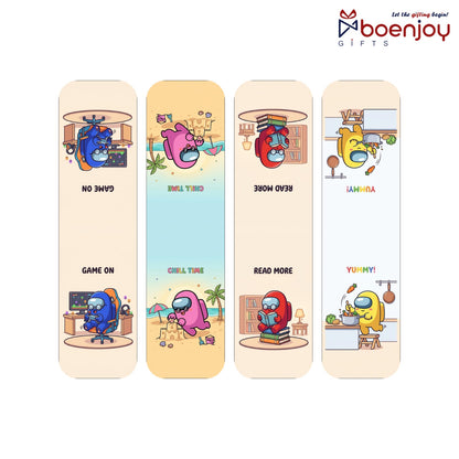 Amoung Us Bookmark Set of 10-8 Magnetic Bookmarks + 2 Paper Bookmarks for Book Lovers, Aesthetic Bookmarks, Magnetic Bookmarks for Readers (11 x 2.9 cm)