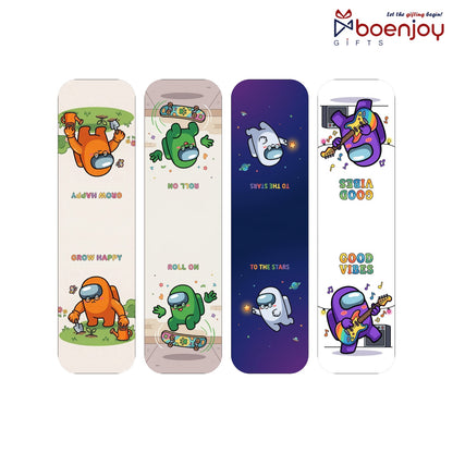 Amoung Us Bookmark Set of 10-8 Magnetic Bookmarks + 2 Paper Bookmarks for Book Lovers, Aesthetic Bookmarks, Magnetic Bookmarks for Readers (11 x 2.9 cm)