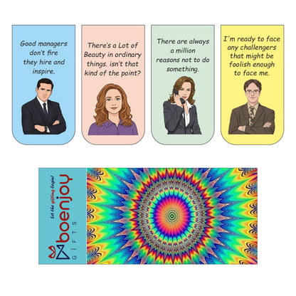 The Office Bookmark Set of 10-8 Magnetic Bookmarks + 2 Paper Bookmarks for Book Lovers, (11 x 2.9 cm)