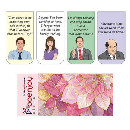 The Office Bookmark Set of 10-8 Magnetic Bookmarks + 2 Paper Bookmarks for Book Lovers, (11 x 2.9 cm)