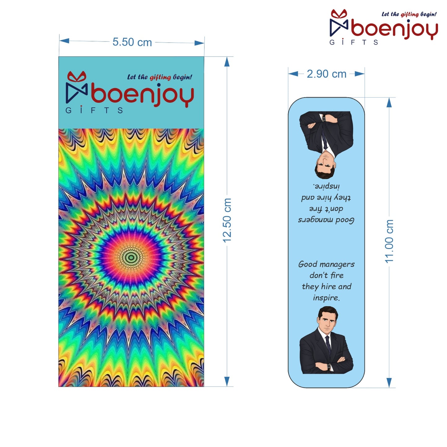 The Office Bookmark Set of 10-8 Magnetic Bookmarks + 2 Paper Bookmarks for Book Lovers, (11 x 2.9 cm)