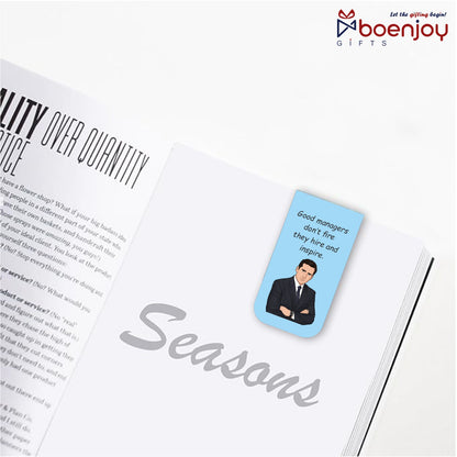The Office Bookmark Set of 10-8 Magnetic Bookmarks + 2 Paper Bookmarks for Book Lovers, (11 x 2.9 cm)