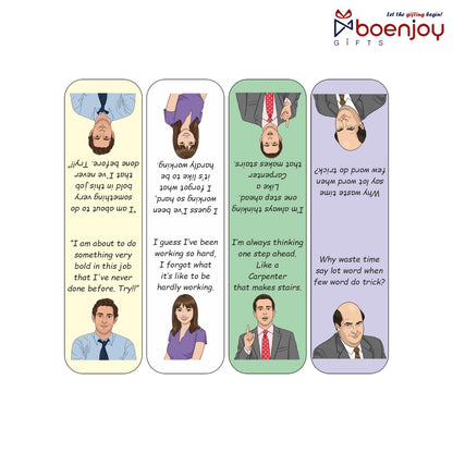 The Office Bookmark Set of 10-8 Magnetic Bookmarks + 2 Paper Bookmarks for Book Lovers, (11 x 2.9 cm)