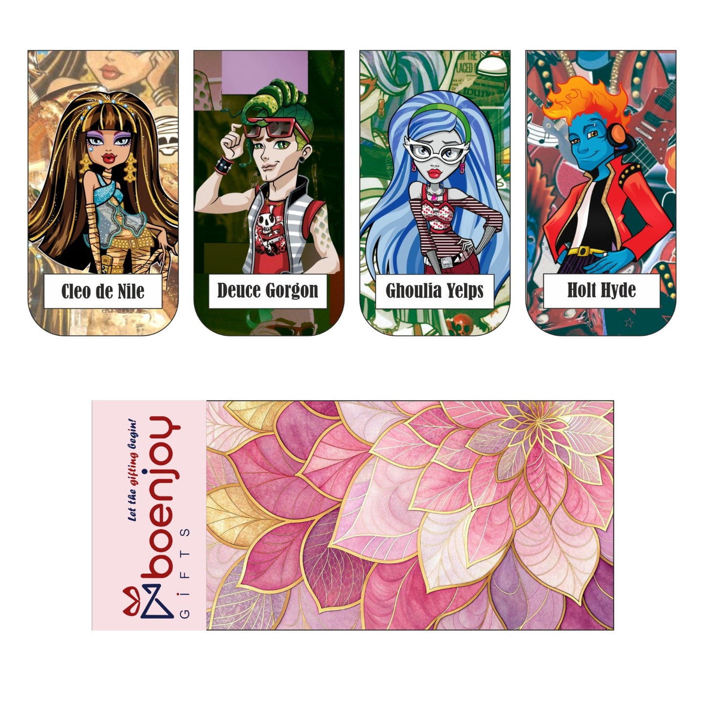 Monster High Bookmark Set of 10-8 Magnetic Bookmarks + 2 Paper Bookmarks for Book Lovers, (11 x 2.9 cm)