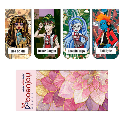 Monster High Bookmark Set of 10-8 Magnetic Bookmarks + 2 Paper Bookmarks for Book Lovers, (11 x 2.9 cm)
