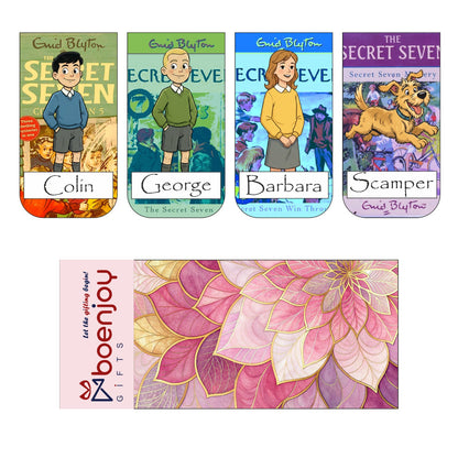 Secret Seven Bookmark Set of 10-8 Magnetic Bookmarks + 2 Paper Bookmarks for Book Lovers, (11 x 2.9 cm)