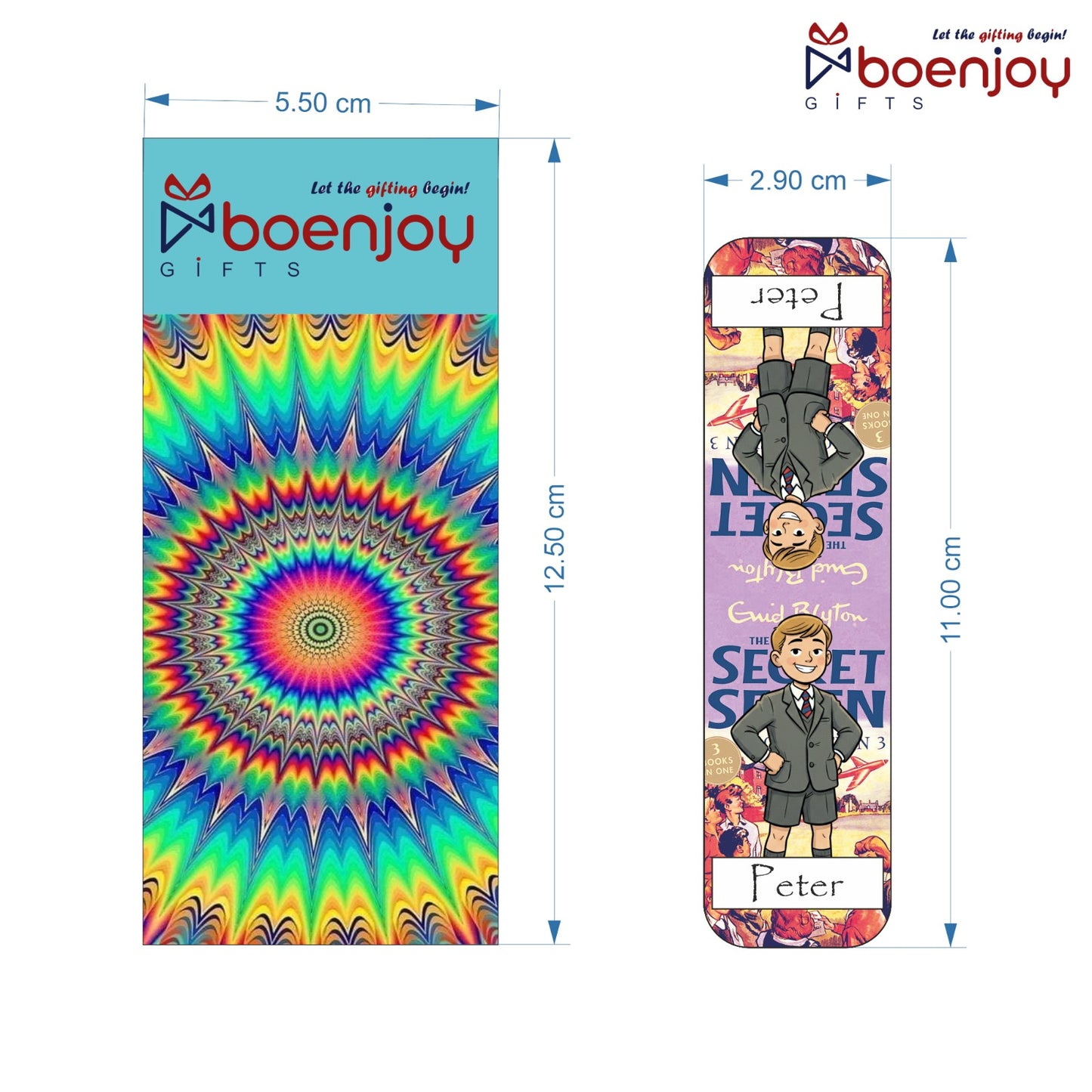 Secret Seven Bookmark Set of 10-8 Magnetic Bookmarks + 2 Paper Bookmarks for Book Lovers, (11 x 2.9 cm)