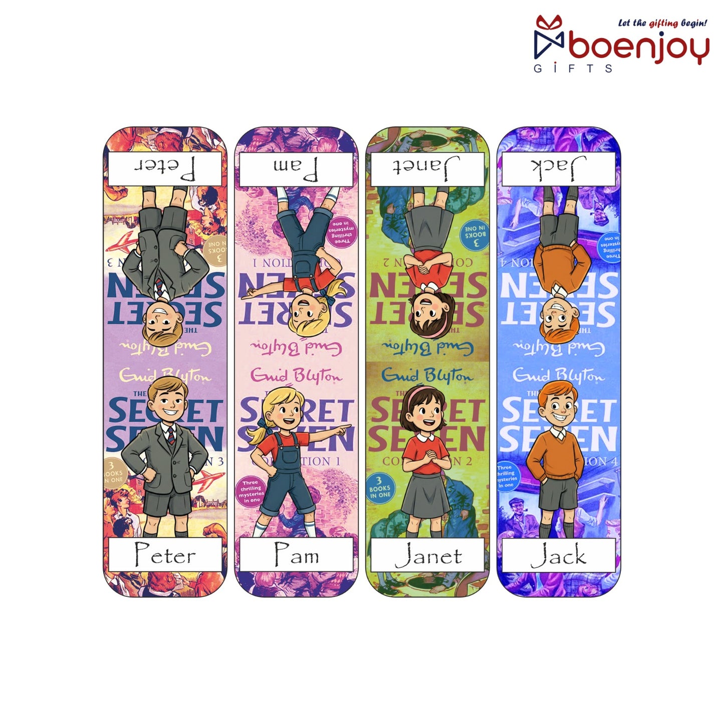 Secret Seven Bookmark Set of 10-8 Magnetic Bookmarks + 2 Paper Bookmarks for Book Lovers, (11 x 2.9 cm)