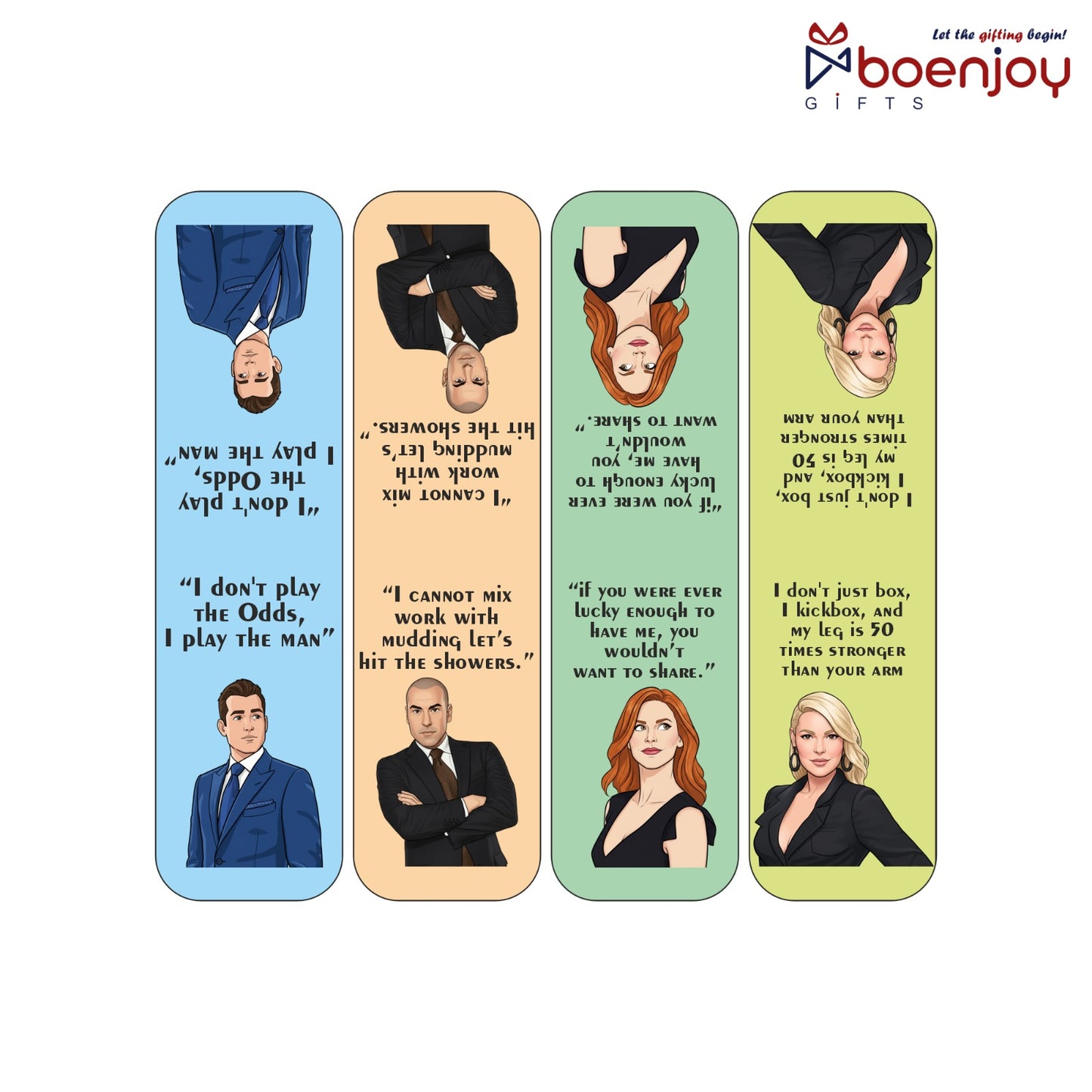 The Suits Bookmark Set of 10-8 Magnetic Bookmarks + 2 Paper Bookmarks for Book Lovers, (11 x 2.9 cm)