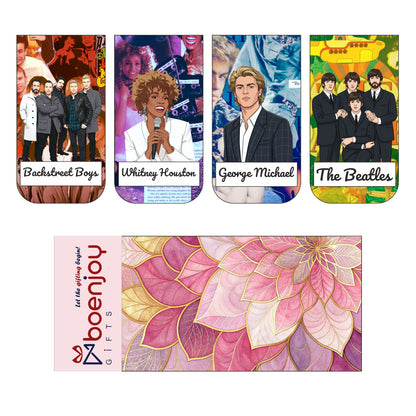Pop Icon Goat Bookmark Set of 10-8 Magnetic Bookmarks + 2 Paper Bookmarks for Book Lovers, (11 x 2.9 cm)