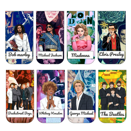 Pop Icon Goat Bookmark Set of 10-8 Magnetic Bookmarks + 2 Paper Bookmarks for Book Lovers, (11 x 2.9 cm)