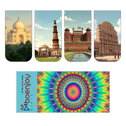 Indian Monuments Bookmark Set of 10-8 Magnetic Bookmarks + 2 Paper Bookmarks for Book Lovers, (11 x 2.9 cm)