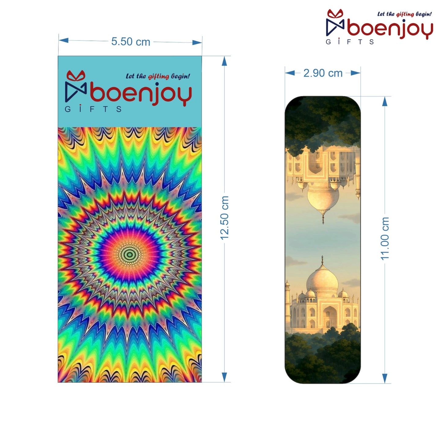 Indian Monuments Bookmark Set of 10-8 Magnetic Bookmarks + 2 Paper Bookmarks for Book Lovers, (11 x 2.9 cm)