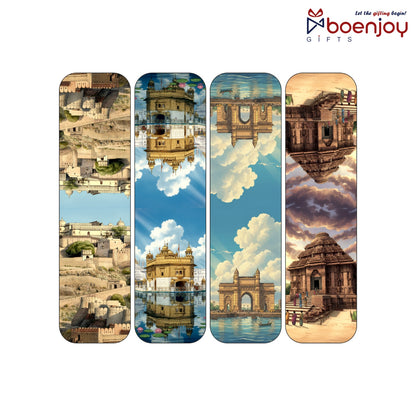 Indian Monuments Bookmark Set of 10-8 Magnetic Bookmarks + 2 Paper Bookmarks for Book Lovers, (11 x 2.9 cm)