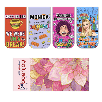 Friends Quotes Bookmark Set of 10-8 Magnetic Bookmarks + 2 Paper Bookmarks for Book Lovers, (11 x 2.9 cm)