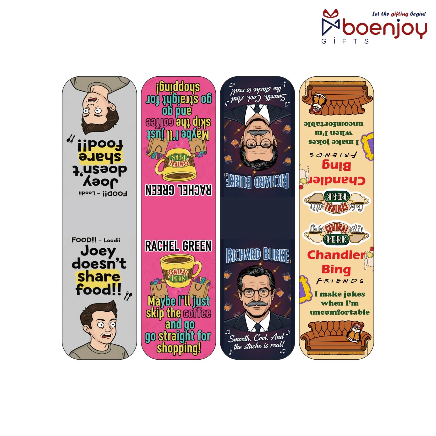 Friends Quotes Bookmark Set of 10-8 Magnetic Bookmarks + 2 Paper Bookmarks for Book Lovers, (11 x 2.9 cm)