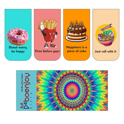 Food Desserts Bookmark Set of 10-8 Magnetic Bookmarks + 2 Paper Bookmarks for Book Lovers, (11 x 2.9 cm)