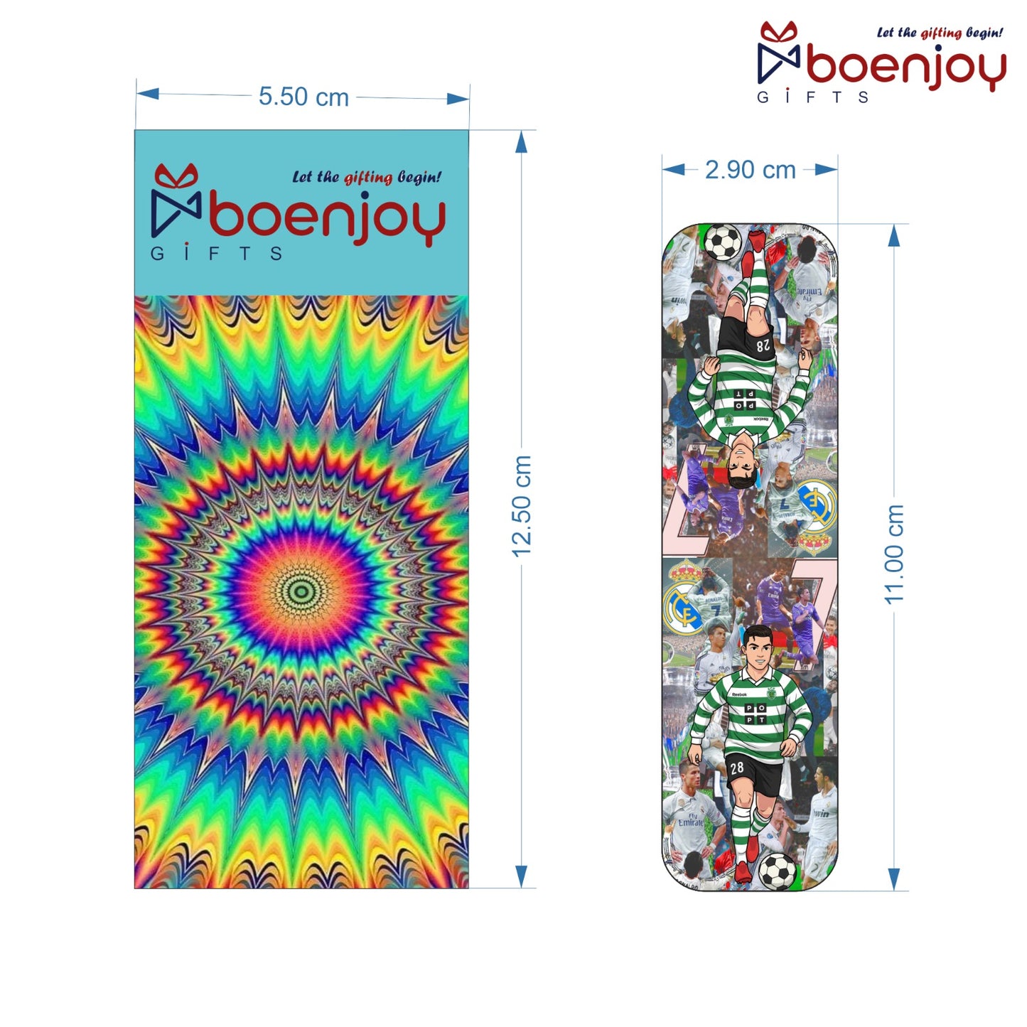 Ronaldo Bookmark Set of 10-8 Magnetic Bookmarks + 2 Paper Bookmarks for Book Lovers, (11 x 2.9 cm)