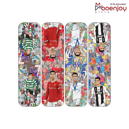 Ronaldo Bookmark Set of 10-8 Magnetic Bookmarks + 2 Paper Bookmarks for Book Lovers, (11 x 2.9 cm)