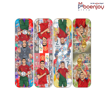 Ronaldo Bookmark Set of 10-8 Magnetic Bookmarks + 2 Paper Bookmarks for Book Lovers, (11 x 2.9 cm)