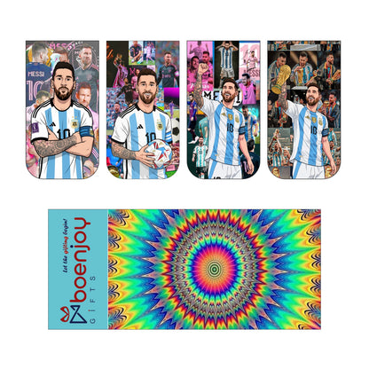 Lionel Messi Bookmark Set of 10-8 Magnetic Bookmarks + 2 Paper Bookmarks for Book Lovers, (11 x 2.9 cm)