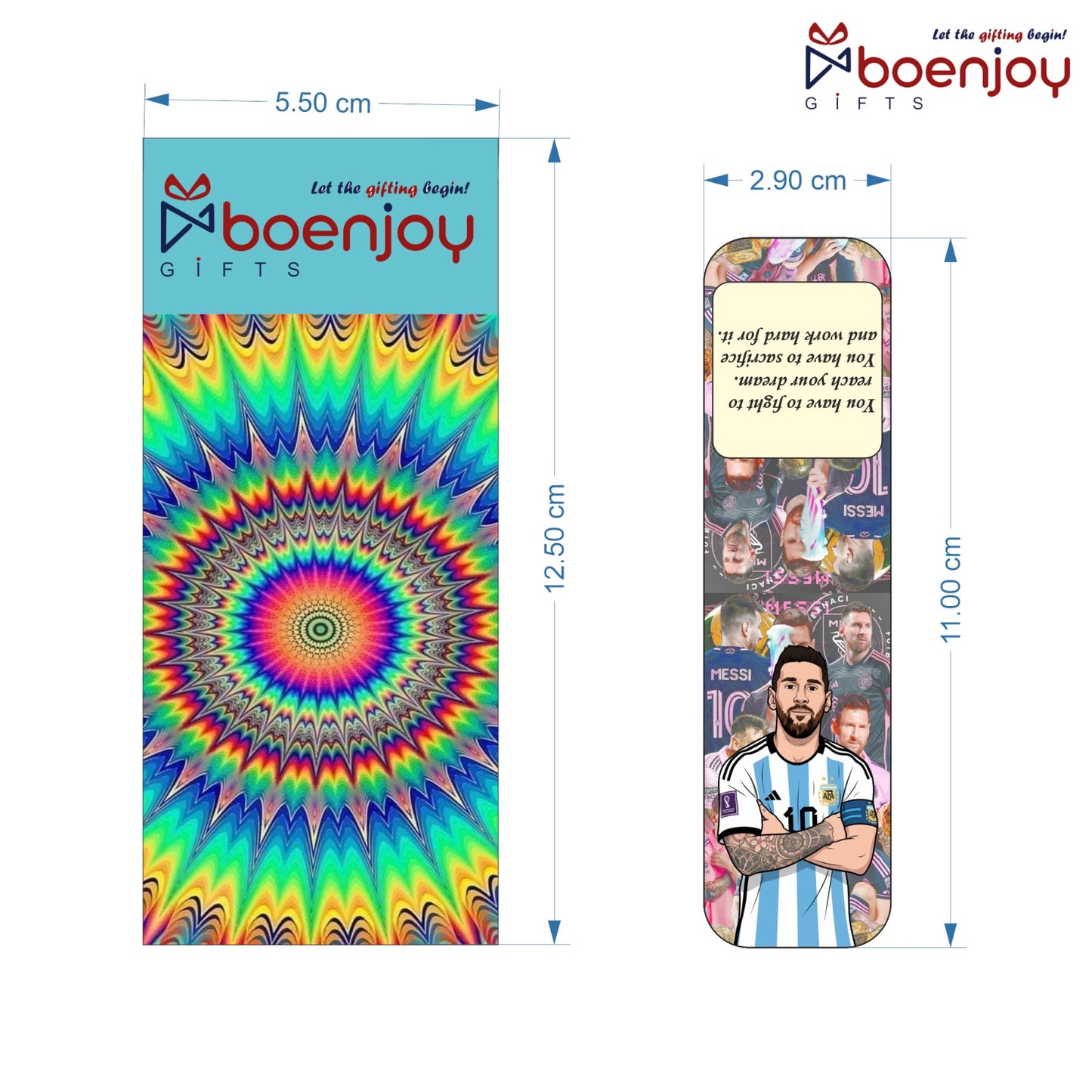 Lionel Messi Bookmark Set of 10-8 Magnetic Bookmarks + 2 Paper Bookmarks for Book Lovers, (11 x 2.9 cm)