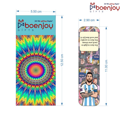 Lionel Messi Bookmark Set of 10-8 Magnetic Bookmarks + 2 Paper Bookmarks for Book Lovers, (11 x 2.9 cm)