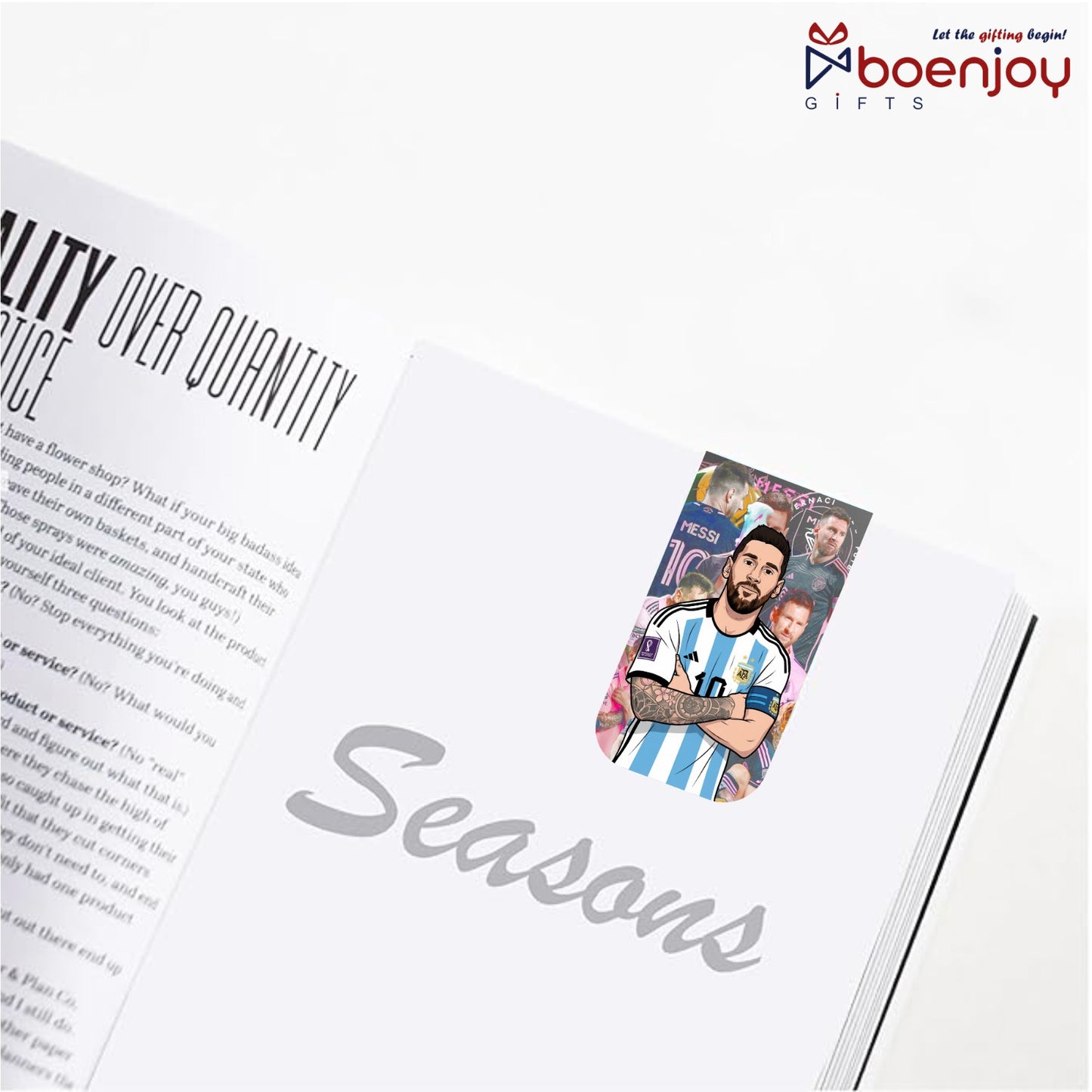 Lionel Messi Bookmark Set of 10-8 Magnetic Bookmarks + 2 Paper Bookmarks for Book Lovers, (11 x 2.9 cm)