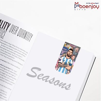 Lionel Messi Bookmark Set of 10-8 Magnetic Bookmarks + 2 Paper Bookmarks for Book Lovers, (11 x 2.9 cm)