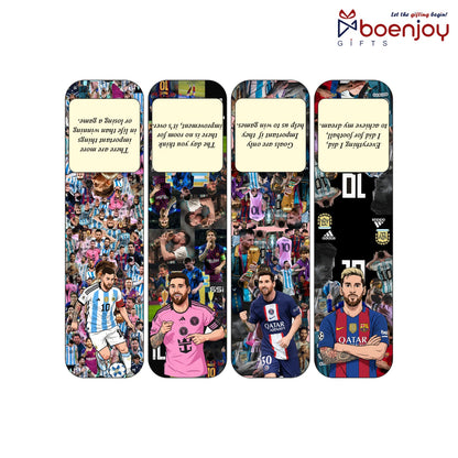 Lionel Messi Bookmark Set of 10-8 Magnetic Bookmarks + 2 Paper Bookmarks for Book Lovers, (11 x 2.9 cm)