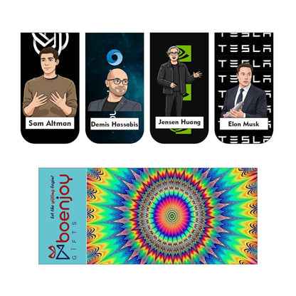 Tech Icon Bookmark Set of 10-8 Magnetic Bookmarks + 2 Paper Bookmarks for Book Lovers, (11 x 2.9 cm)