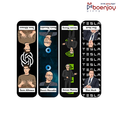 Tech Icon Bookmark Set of 10-8 Magnetic Bookmarks + 2 Paper Bookmarks for Book Lovers, (11 x 2.9 cm)