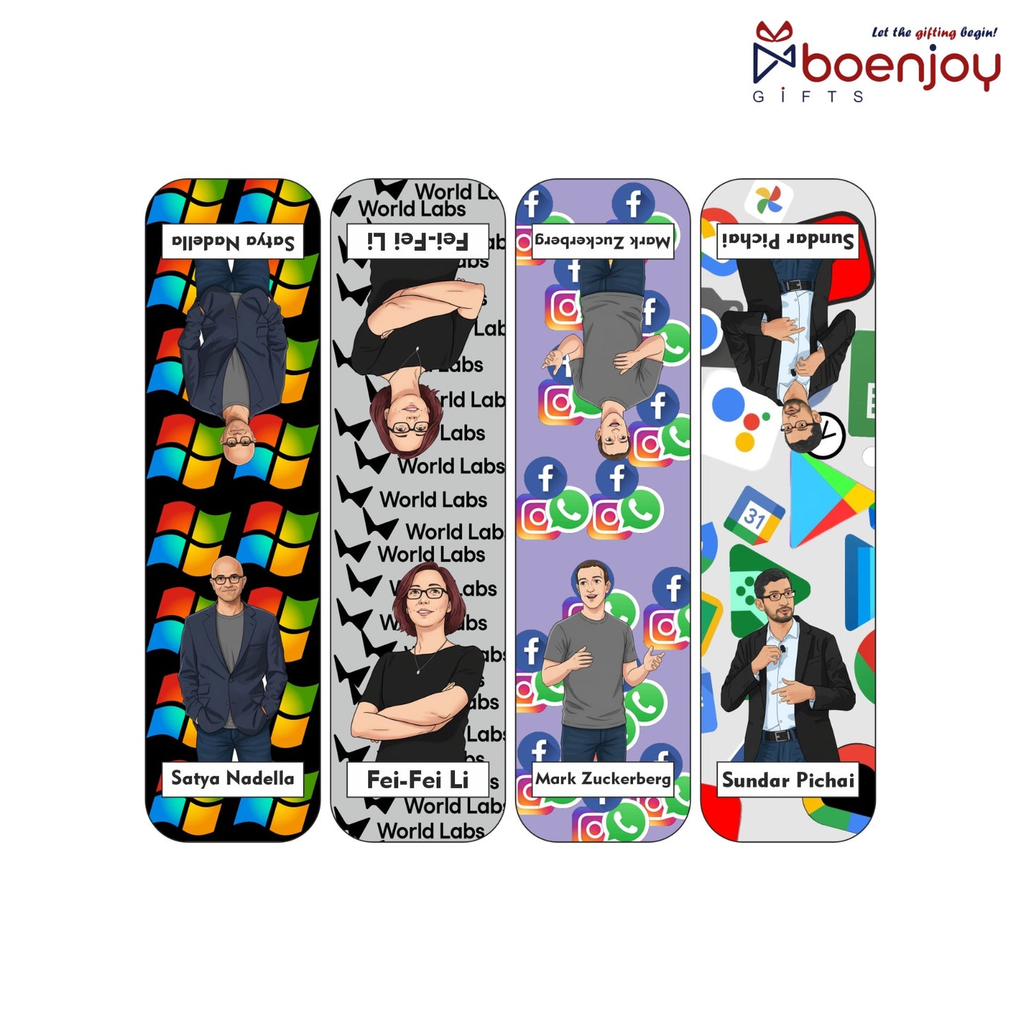 Tech Icon Bookmark Set of 10-8 Magnetic Bookmarks + 2 Paper Bookmarks for Book Lovers, (11 x 2.9 cm)