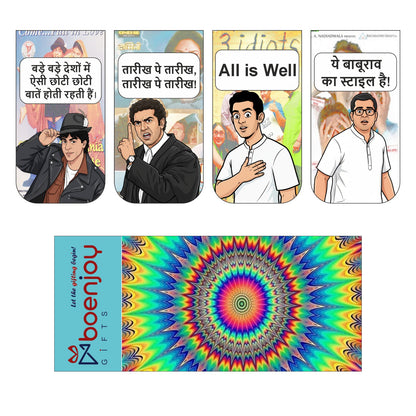 Bollywood Bookmark Set of 10-8 Magnetic Bookmarks + 2 Paper Bookmarks for Book Lovers, (11 x 2.9 cm)