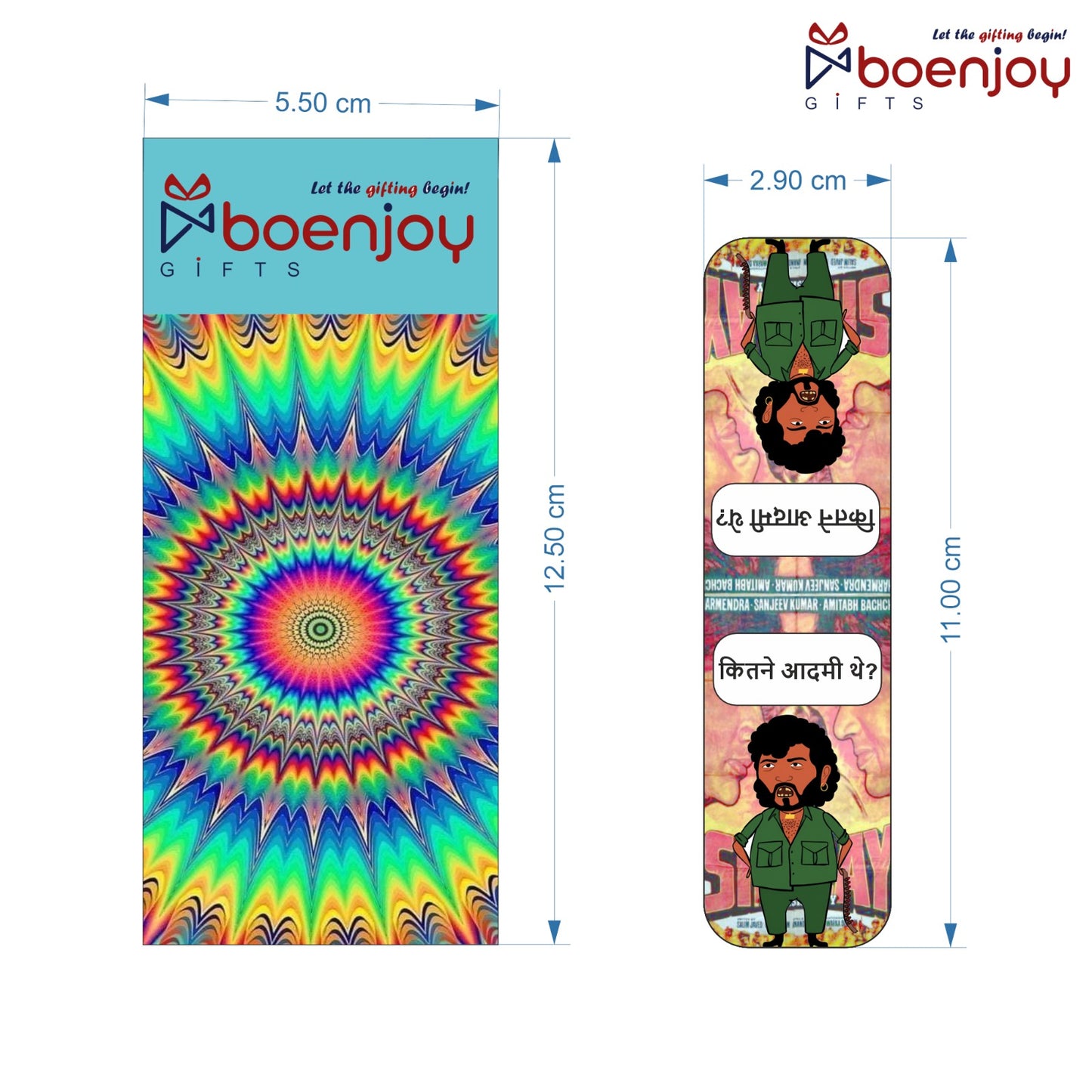 Bollywood Bookmark Set of 10-8 Magnetic Bookmarks + 2 Paper Bookmarks for Book Lovers, (11 x 2.9 cm)