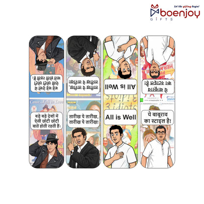 Bollywood Bookmark Set of 10-8 Magnetic Bookmarks + 2 Paper Bookmarks for Book Lovers, (11 x 2.9 cm)