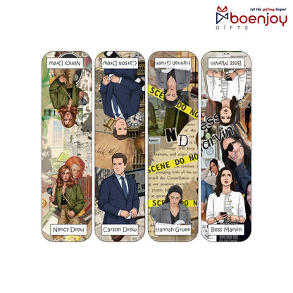 Nancy Drew Bookmark Set of 10-8 Magnetic Bookmarks + 2 Paper Bookmarks for Book Lovers, (11 x 2.9 cm)
