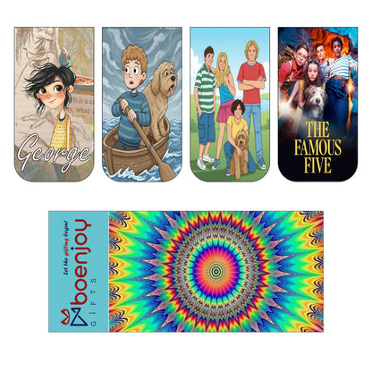 Famous Five Bookmark Set of 10-8 Magnetic Bookmarks + 2 Paper Bookmarks for Book Lovers, (11 x 2.9 cm)